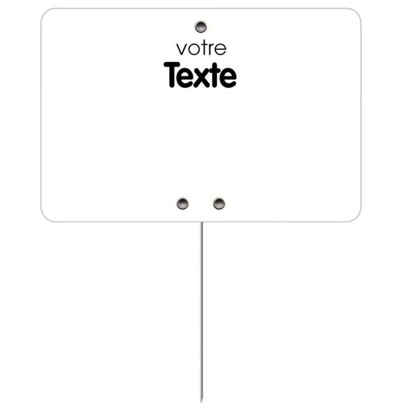 ETIQUETTE 105x70 mm blanche, à texte, sans roulettes, pique inox