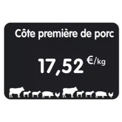 ETIQUETTE 105x70 mm noire, Tout Comprix Boucherie, à texte, sans piqu