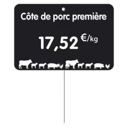 ETIQUETTE 105x70 mm noire, Tout Comprix Boucherie, à texte, pique ino