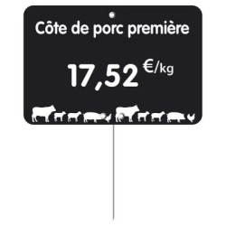 ETIQUETTE 120x80 mm noire, Tout Comprix Boucherie, à texte, pique ino