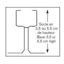 SOCLE BLANC POUR SEPARATEUR VITRINE HT 55 MM