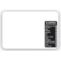 ETIQUETTE 105x70 mm blanche, Tout Comprix Allergènes, neutre, sans pi