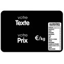 ETIQUETTE 120x80 mm noire, Tout Comprix Allergènes, à texte, sans piq