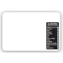 ETIQUETTE 80x60 mm blanche, Tout Comprix Allergènes, neutre, sans piq