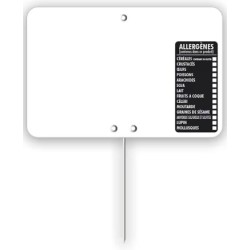 ETIQUETTE 80x60 mm blanche, Tout Comprix Allergènes, neutre, pique in