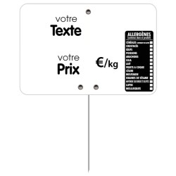 ETIQUETTE 80x60 mm blanche, Tout Comprix Allergènes, à texte, pique i