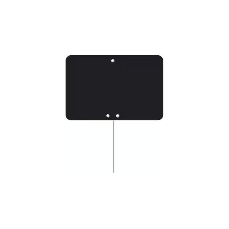 ETIQUETTE 80x60 mm noire, Tout Comprix, neutre, pique inox (lot de 10