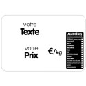 ETIQUETTE 80x60 mm blanche, Tout Comprix Allergènes, à texte, sans pi