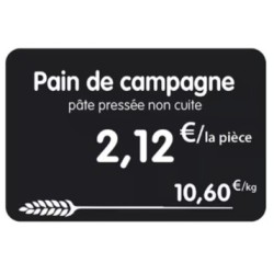ETIQUETTE 80x60 mm noire, Tout Comprix Boul.Pâtisserie, à texte, sans
