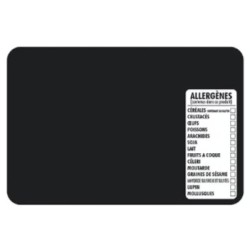 ETIQUETTE 80x60 mm noire, Tout Comprix Allergènes, neutre, sans pique