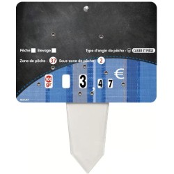 ETIQUETTE 140x100 mm Tonio Poisson, neutre, 8 roulettes, patte PVC cr