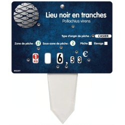 ETIQUETTE 140x100 mm Marina, à texte, 8 roulettes, patte PVC cristal