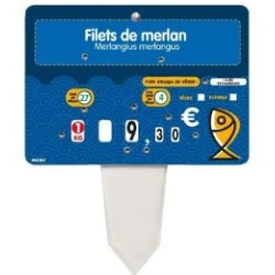 ETIQUETTE 140x100 mm Grain de Mer, à texte, 8 roulettes, patte PVC cr