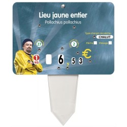 ETIQUETTE 140x100 mm Colin, à texte, 8 roulettes, patte PVC cristal