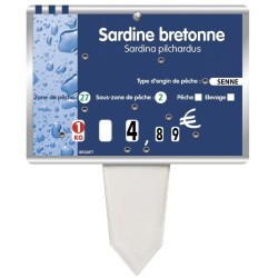 ETIQUETTE 140x100 mm Métallic, à texte, 8 roulettes, patte PVC crista