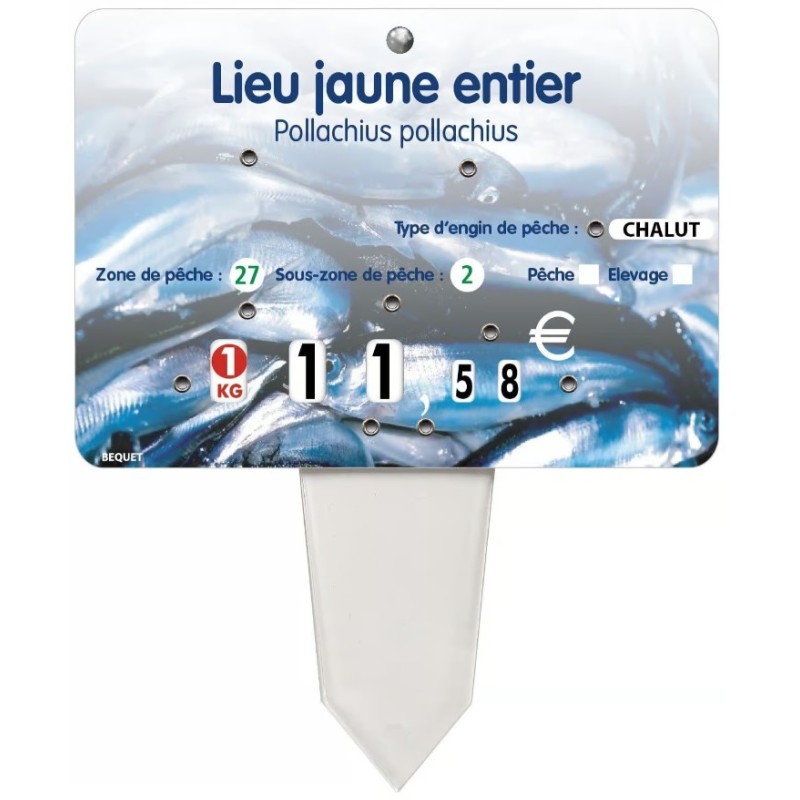 ETIQUETTE 140x100 mm Saveur, à texte, 8 roulettes, patte PVC cristal