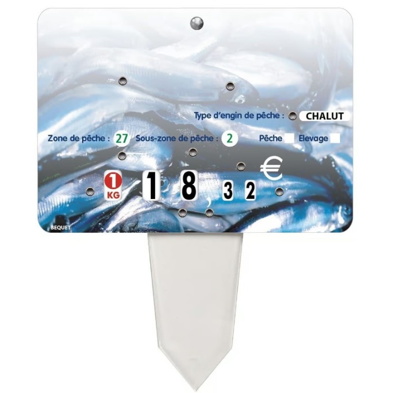 ETIQUETTE 140x100 mm Saveur, neutre, 8 roulettes, patte PVC cristal (