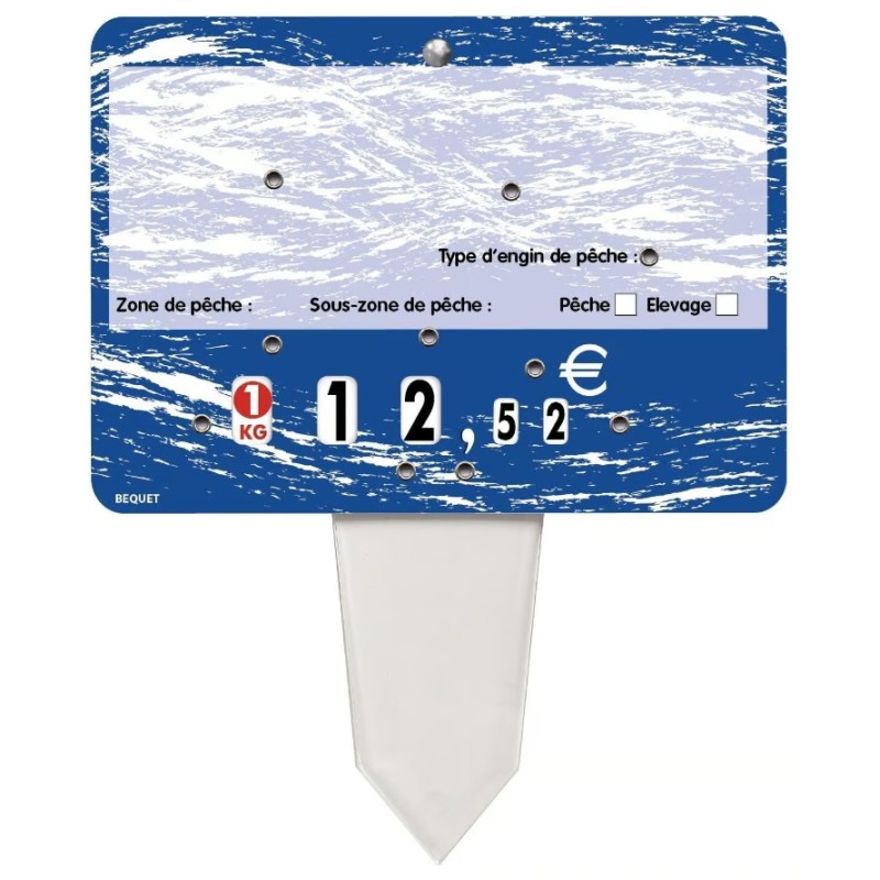 ETIQUETTE 140x100 mm Turbulence, neutre, 8 roulettes, patte PVC crist