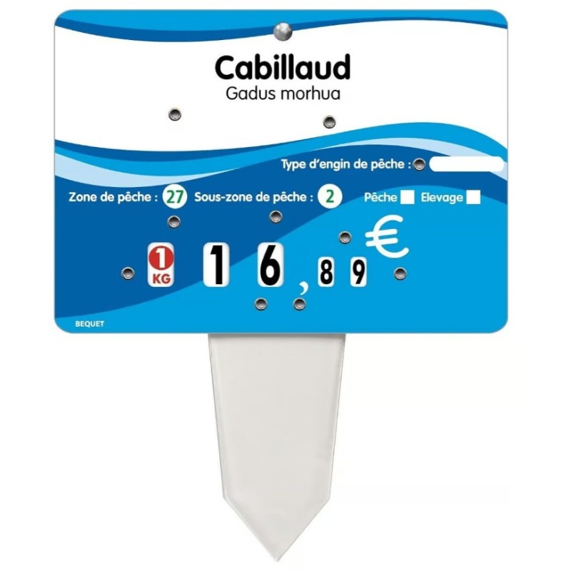 ETIQUETTE 140x100 mm Evasion, à texte, 8 roulettes, patte PVC cristal