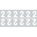 Pochette de 1 barrette de 12 chiffres à picots "2" blanc