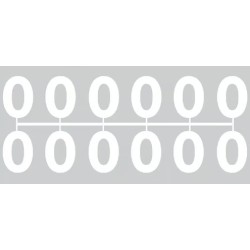 Pochette de 1 barrette de 12 chiffres à picots "0" blanc