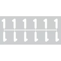 Pochette de 1 barrette de 12 chiffres à picots "1" blanc