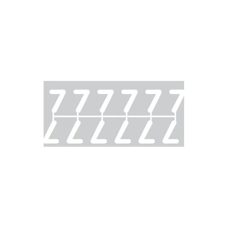 Pochette de 1 barrette de 12 chiffres à picots "7" blanc