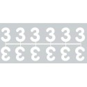 Pochette de 1 barrette de 12 chiffres à picots "3" blanc