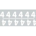 Pochette de 1 barrette de 12 chiffres à picots "4" blanc