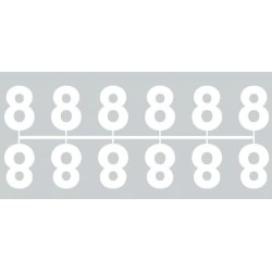Pochette de 1 barrette de 12 chiffres à picots "8" blanc