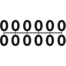 Pochette de 1 barrette de 12 chiffres à picots "0" noir