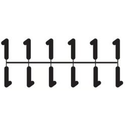 Pochette de 1 barrette de 12 chiffres à picots "1" noir