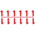 Pochette de 1 barrette de 12 chiffres à picots "1" rouge