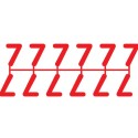 Pochette de 1 barrette de 12 chiffres à picots "7" rouge