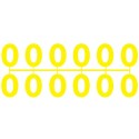 Pochette de 1 barrette de 12 chiffres à picots "0" jaune