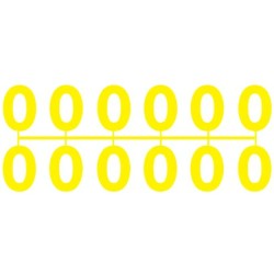 Pochette de 1 barrette de 12 chiffres à picots "0" jaune