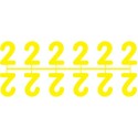 Pochette de 1 barrette de 12 chiffres à picots "2" jaune