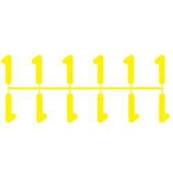 Pochette de 1 barrette de 12 chiffres à picots "1" jaune
