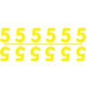 Pochette de 1 barrette de 12 chiffres à picots "5" jaune