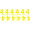 Pochette de 1 barrette de 12 chiffres à picots "4" jaune