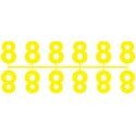 Pochette de 1 barrette de 12 chiffres à picots "8" jaune
