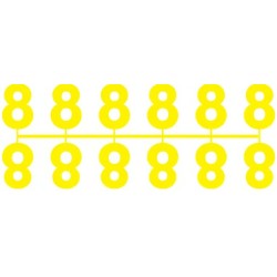 Pochette de 1 barrette de 12 chiffres à picots "8" jaune