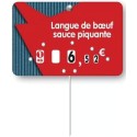 ETIQUETTE 105x70 mm Fredo à texte, roulettes, pique inox (lot de 10)