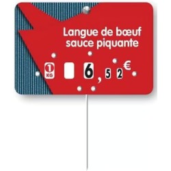 ETIQUETTE 105x70 mm Fredo à texte, roulettes, pique inox (lot de 10)