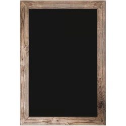 ARDOISE 700x500 mm Oslo, imitation cadre bois brut sur Dibond + 1 feu