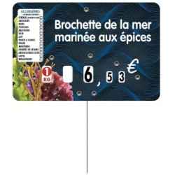 ETIQUETTE 120x80 mm Abysse à texte, avec allergènes, 4 roulettes, piq