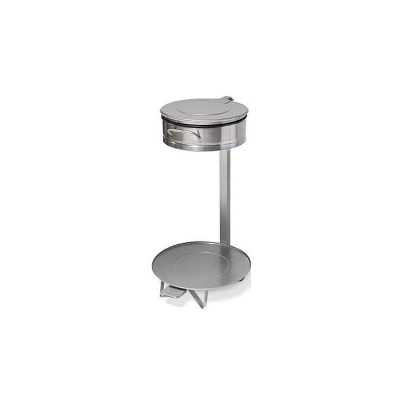 SUPPORT SAC POUBELLE INOX ouverture par pédale ht 840 mm* roues INOX