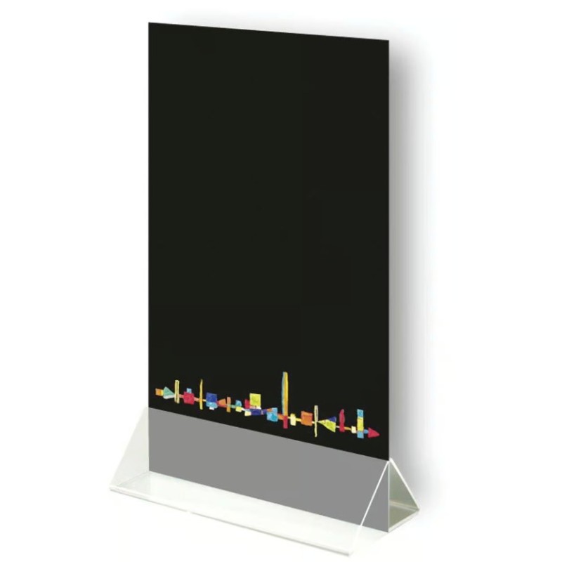 ARDOISE DE TABLE ARTIZ 150X220 mm - socle PVC cristal (lot de 3)