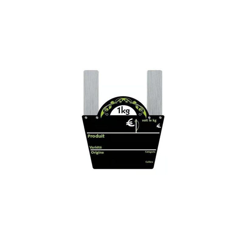 ETIQUETTE PANIER SAVEURS NOIR VOCC 160x140 mm - Gdes pattes (lot de 1