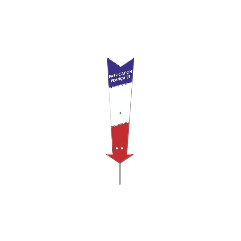 FLÈCHE 50x220 mm – Bleu/blanc/rouge Fab. Française, pique inox (lot d